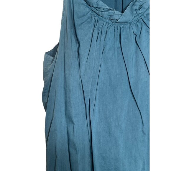 Loft Large Top 100% Cotton Lined Sleeveless Blue/Green Casual Beach - Picture 4 of 13